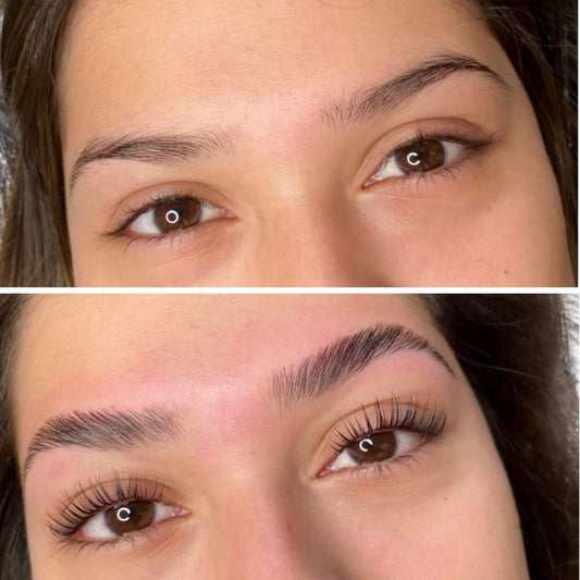 Laminado de cejas +lifting de pestañas (nutrición completa/tinte)